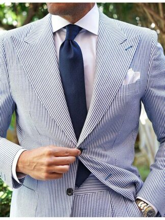 Men's Tailored Fit Single Breasted Two-buttons 2 Pieces Wedding Suits