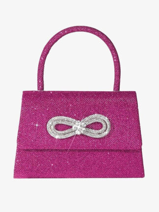 Polyester Solid Color Multi Carry Crystals Rhinestone Chain Evening Bags