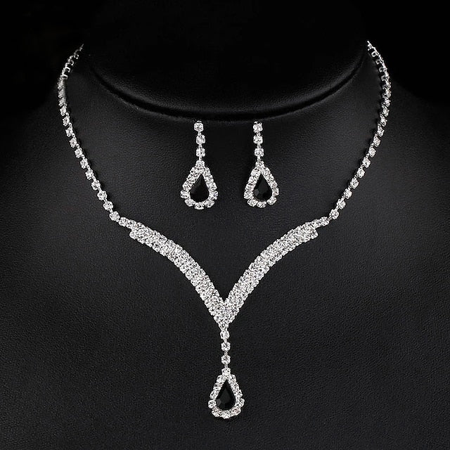 1 set Bridal Jewelry Sets For Women's Party Formal Rhinestone Alloy Chandelier - Image 6