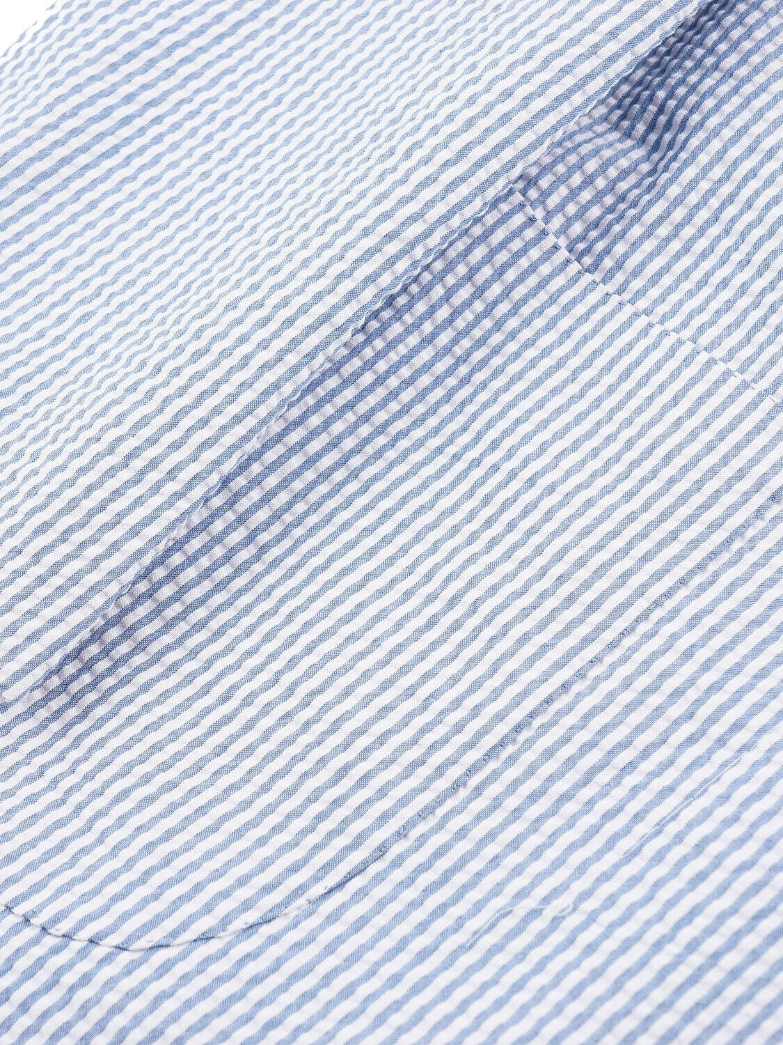 Blue Men's Seersucker Pinstripe Standard Fit Single Breasted One-buttons Beach Wedding Suit 2 Piece - Image 6