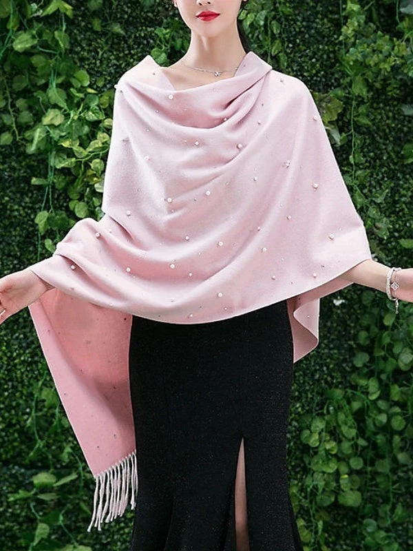 Women's Wedding Bridal Sleeveless Wrap/Shawls With Imitation Pearl & Rhinestone - 画像 (2)