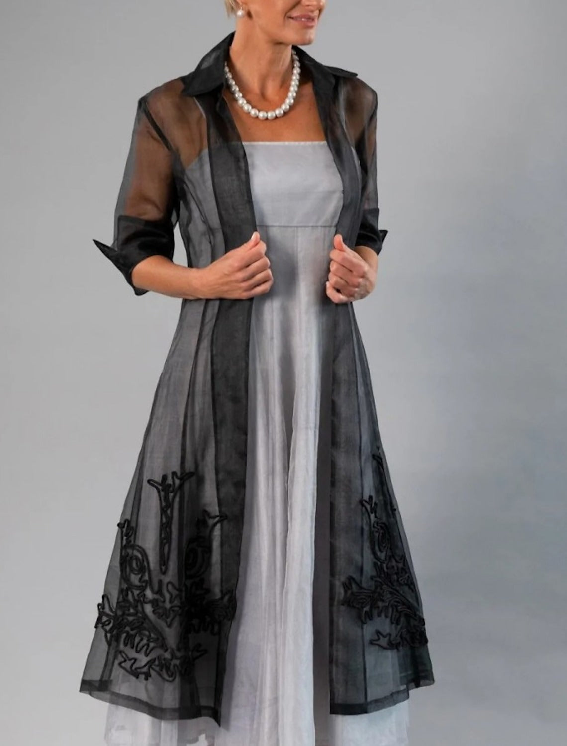 Women's Wedding Guest Pure Elegant Sun Protection Half Sleeve Tulle Wedding Shawl & Wrap Shawls With Embroidery - Image 3