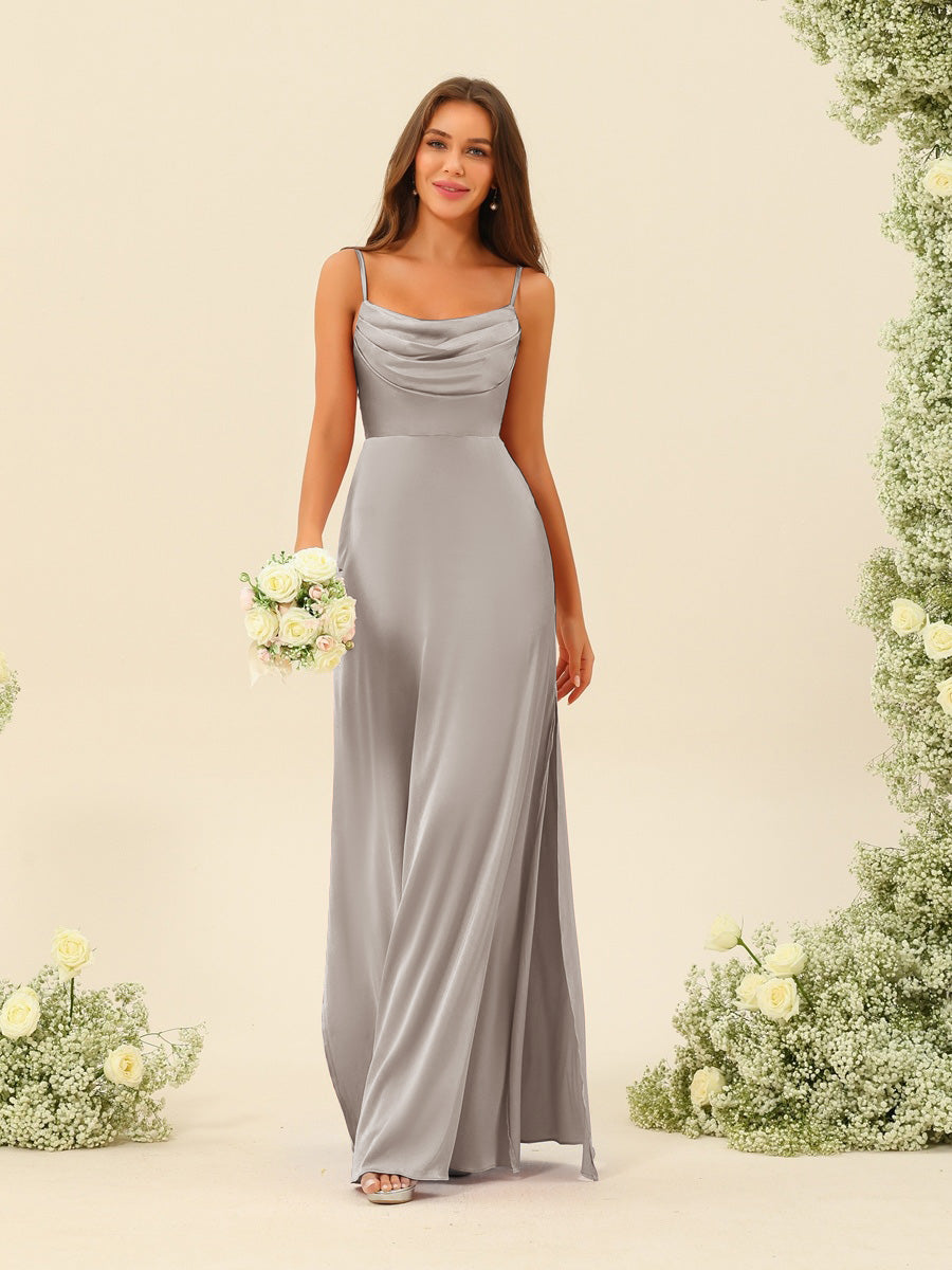 Sheath/Column Spaghetti Straps Split Side Bridesmaid Dresses - 이미지 61