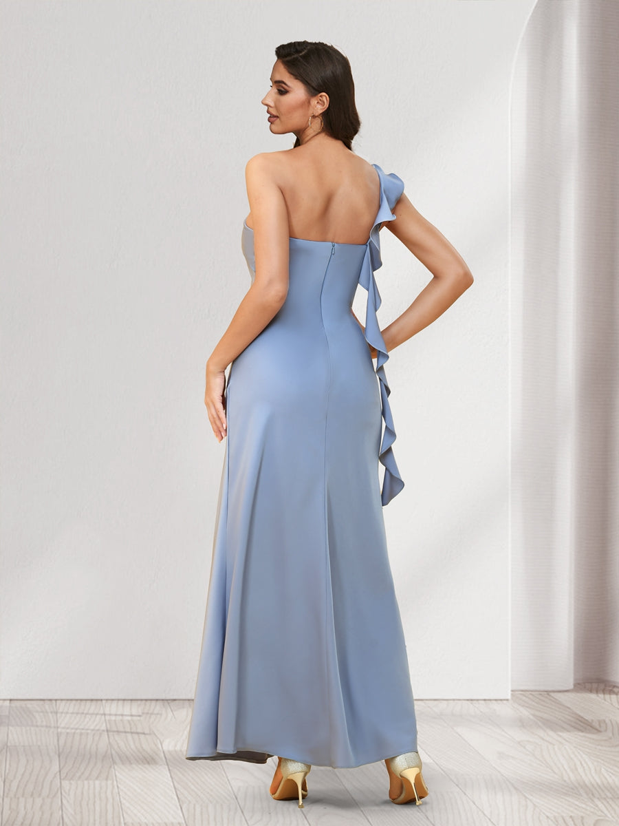 Sheath/Column One-Shoulder Ankle-Length Bridesmaid Dresses - Image 2