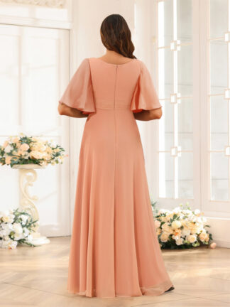 A-Line/Princess Floor-Length Long Sleeves Bridesmaid Dresses With Sash
