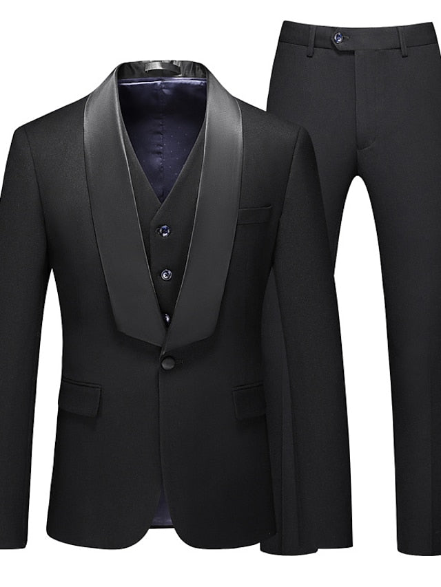 Men's Tailored Fit Single Breasted One-button 3 Pieces Wedding Suits - 이미지 2