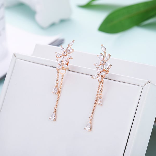 Charming Rhinestone/Tassels Drop Earrings - Image 3