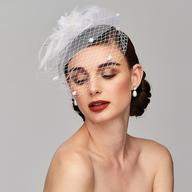 Elegant Fascinators Hats with Clip Headband Feather Floral Flower Headwear - Image 4