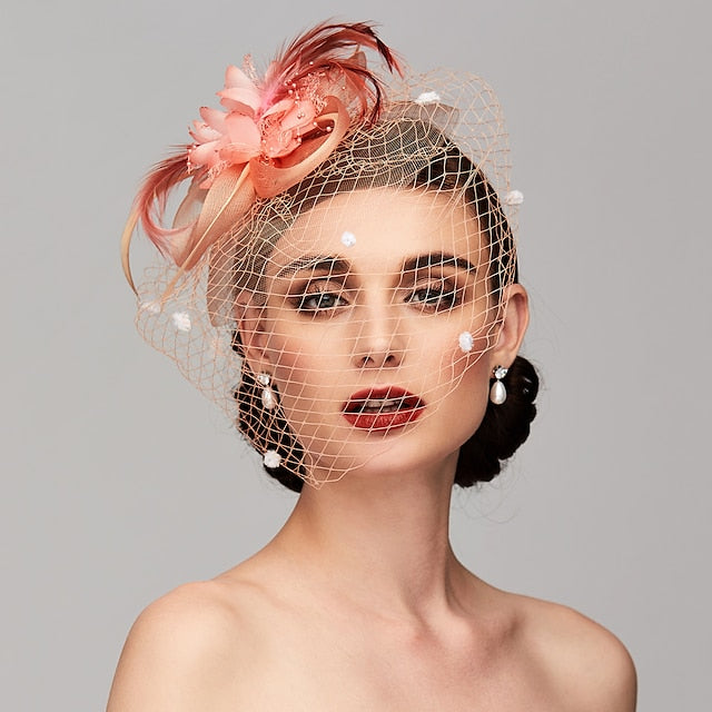 Elegant Fascinators Hats with Clip Headband Feather Floral Flower Headwear - Image 10