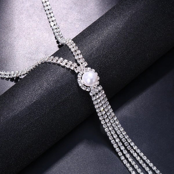 Elegant Round Rhinestone Lariat Necklace - Image 4