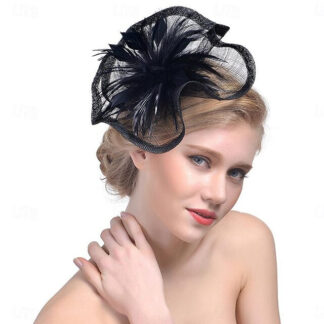 Fascinators Organza Horse Race Cocktail Elegant Vintage With Feather Bows Headpiece