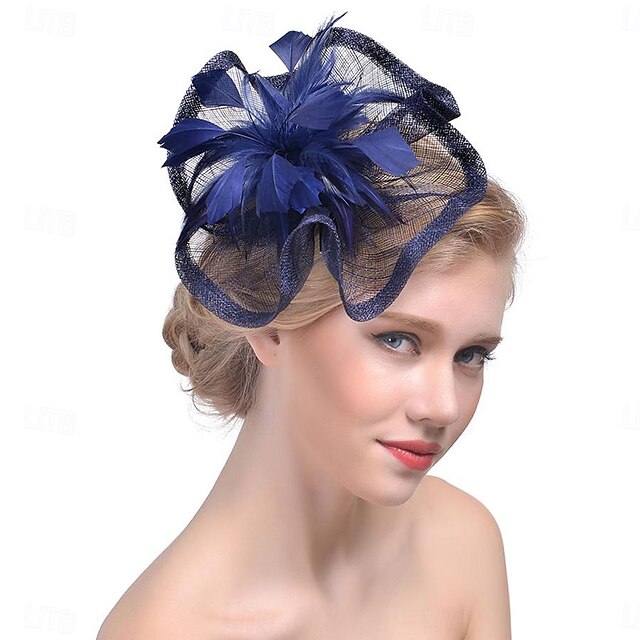 Fascinators Organza Horse Race Cocktail Elegant Vintage With Feather Bows Headpiece - 画像 (4)