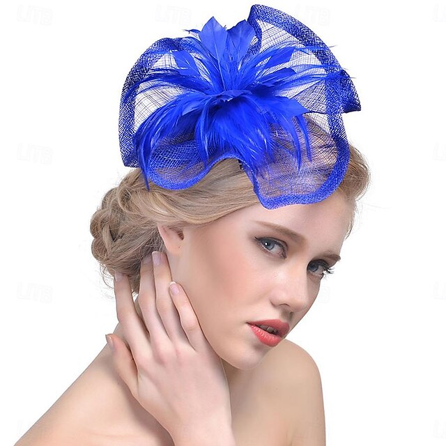 Fascinators Organza Horse Race Cocktail Elegant Vintage With Feather Bows Headpiece - 画像 (6)