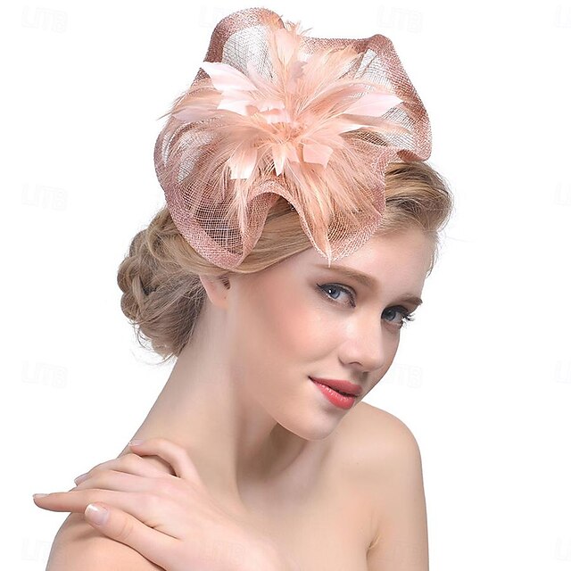 Fascinators Organza Horse Race Cocktail Elegant Vintage With Feather Bows Headpiece - 画像 (9)