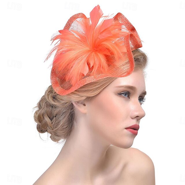 Fascinators Organza Horse Race Cocktail Elegant Vintage With Feather Bows Headpiece - 画像 (10)