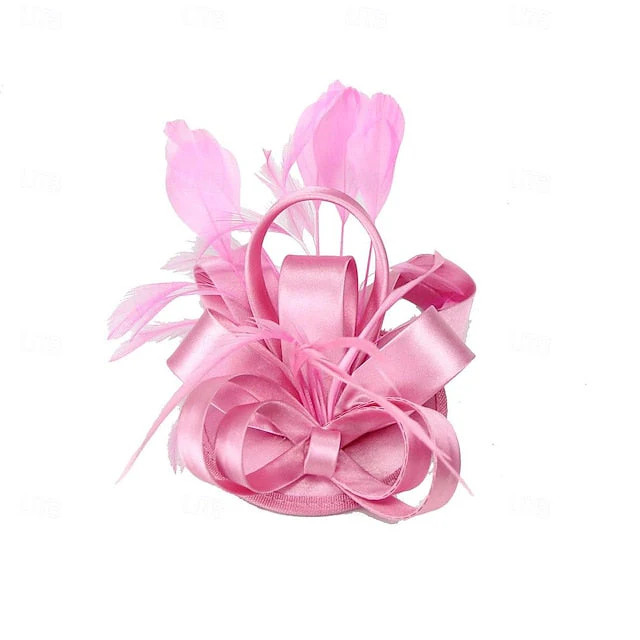 Fascinators Polyester Horse Race Cocktail Elegant Vintage With Feather Bows Headpiece - Image 11