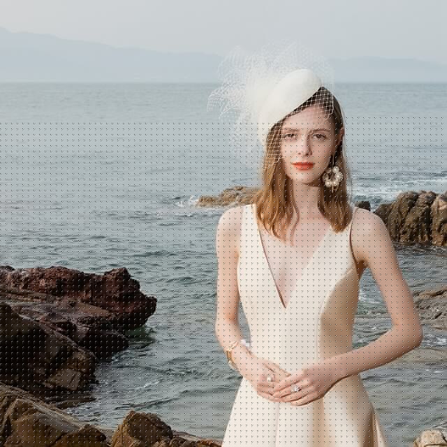 Fascinators Linen Wedding With Flowers Headpiece - 画像 (6)