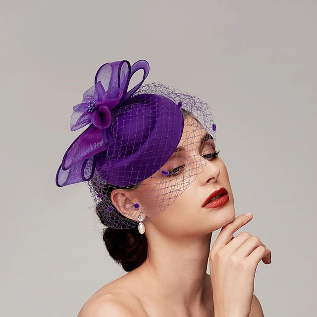 Feathers Net Fascinators Hats Headpiece with Feather / Cap / Flower - 画像 (3)