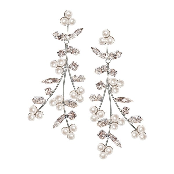 Luxurious Marquise Pearl/Rhinestone Drop Earrings - 이미지 3
