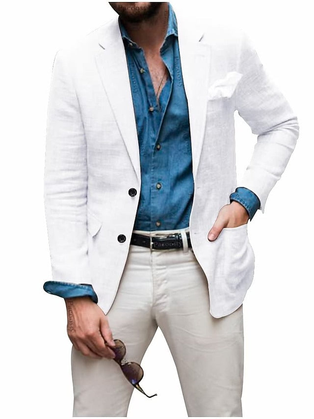 Men's Tailored Fit Single Breasted Two-buttons Blazer Jacket - 이미지 6