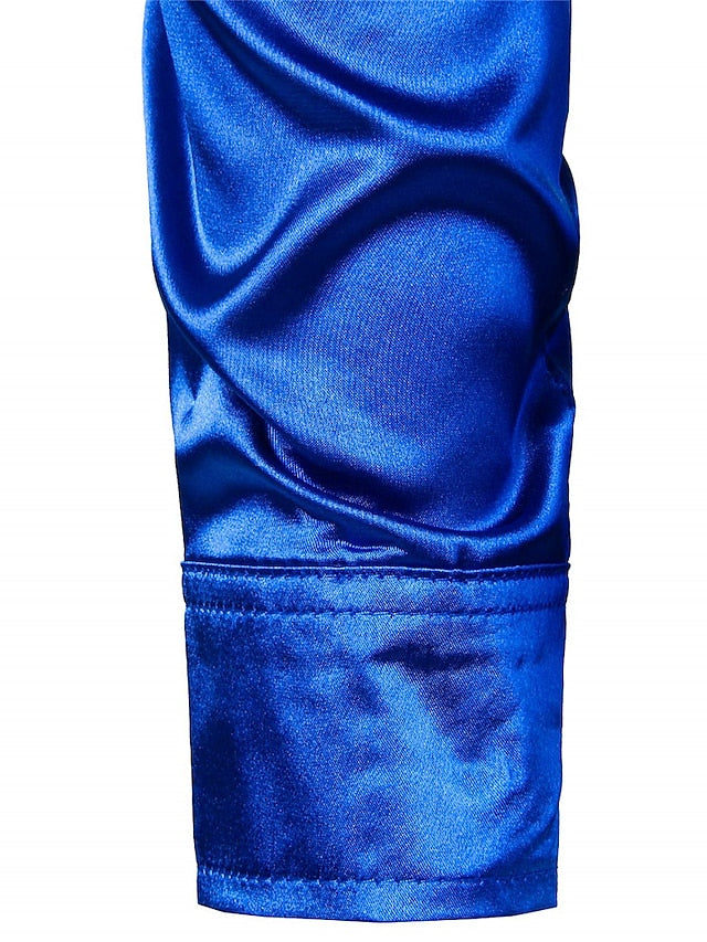 Men's Casual Polyester Long Sleeves Solid Color Shirt - 이미지 12