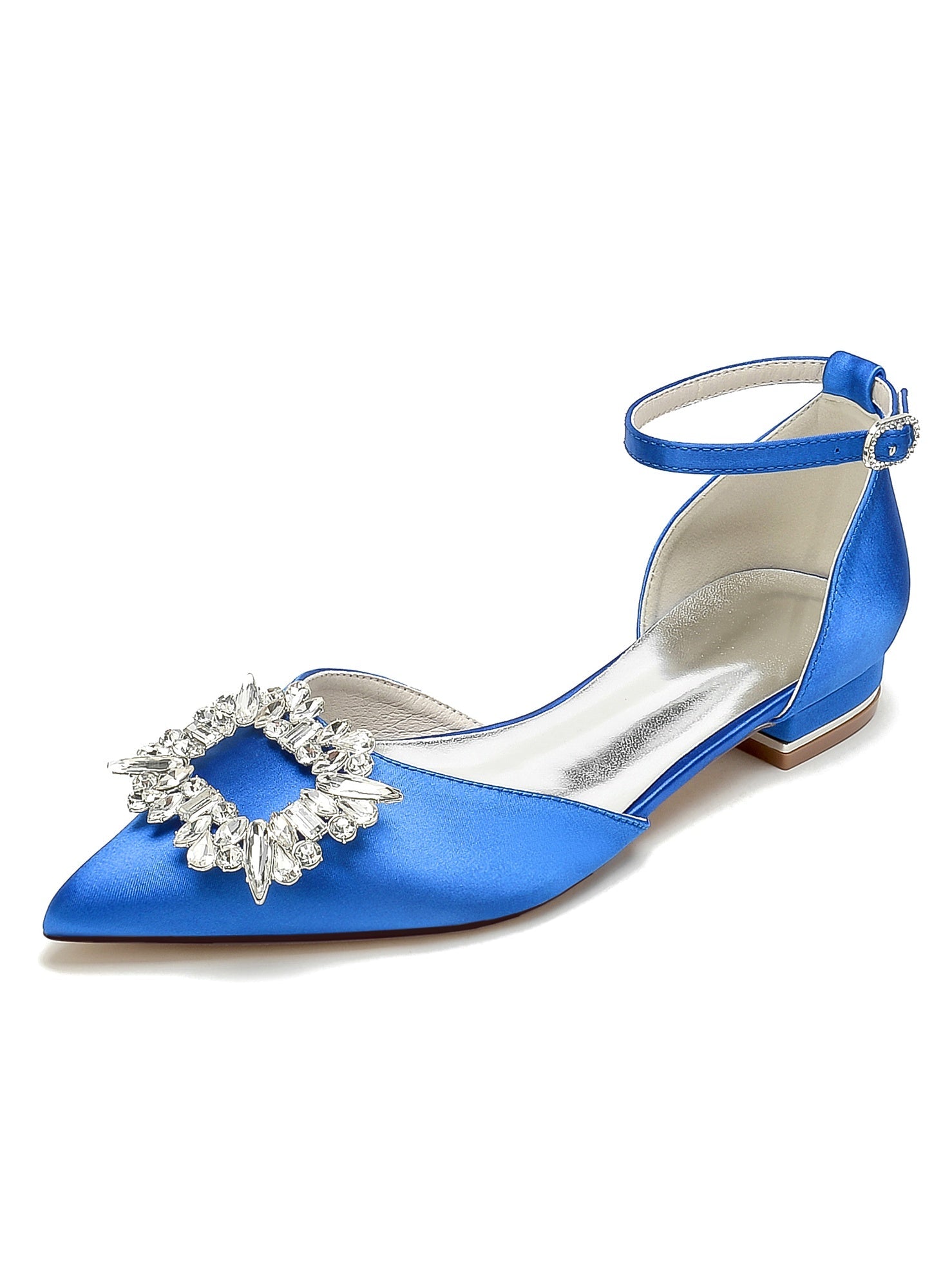 Women's Wedding Shoes Rhinestone Low Heel Pointed Toe Bridesmaid Shoes - Image 14