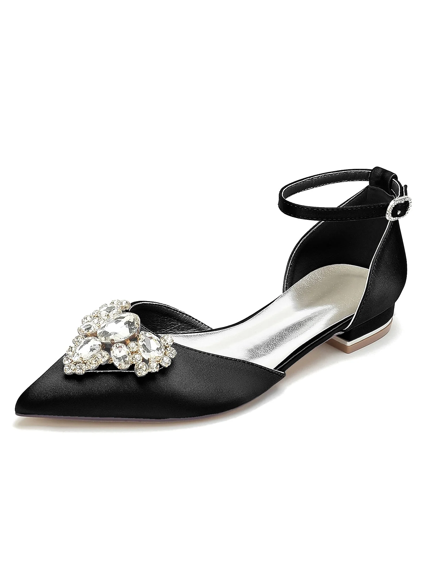 Women's Wedding Shoes Rhinestone Low Heel Pointed Toe Bridesmaid Shoes - 이미지 5