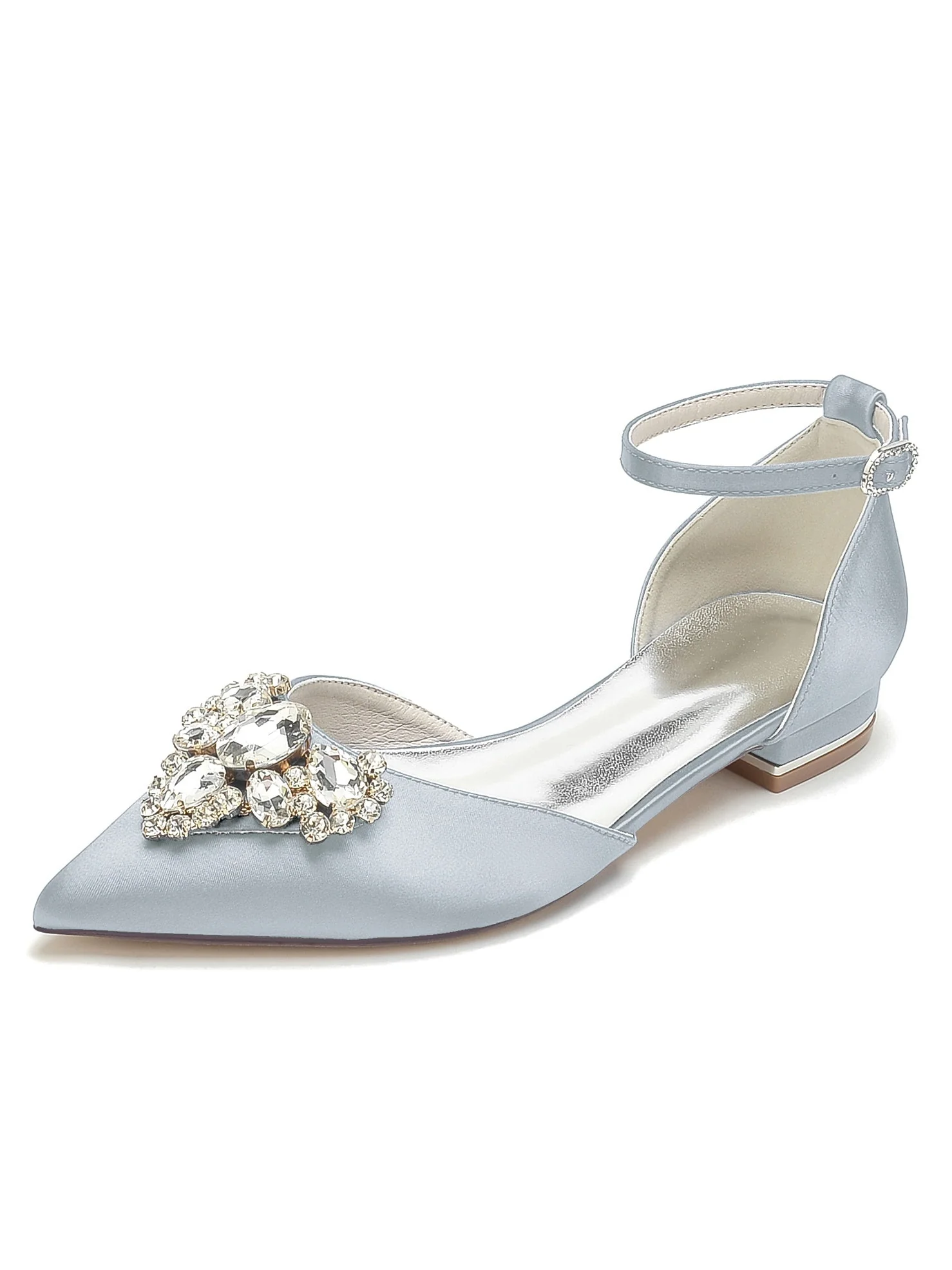 Women's Wedding Shoes Rhinestone Low Heel Pointed Toe Bridesmaid Shoes - 이미지 12