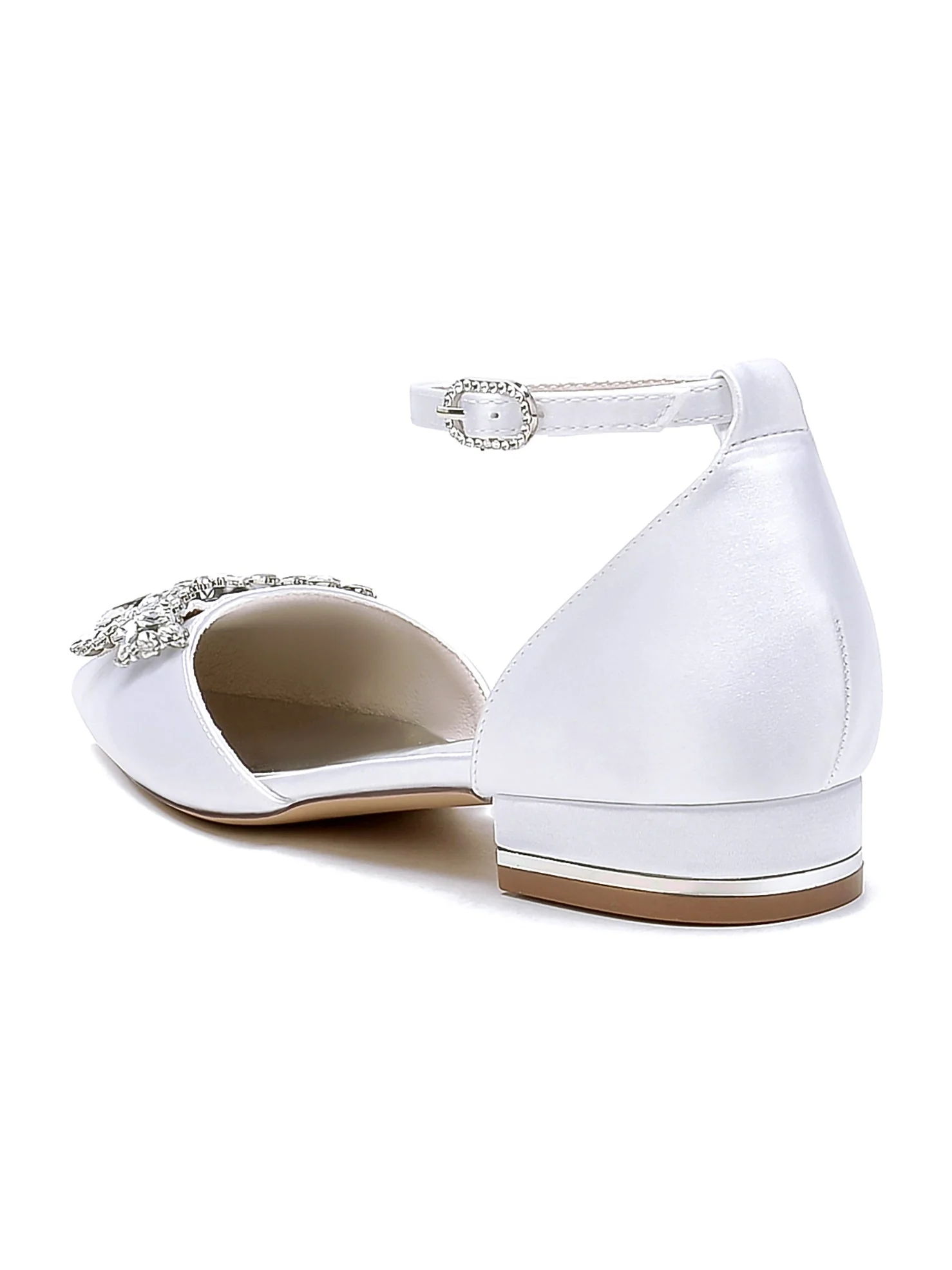 Women's Wedding Shoes Rhinestone Low Heel Pointed Toe Bridesmaid Shoes - 이미지 5