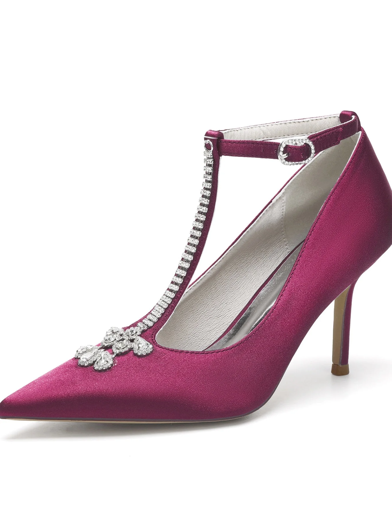 Women's Wedding Shoes Rhinestone Stiletto Heel Pointed Toe Bridesmaid Shoes - Image 10