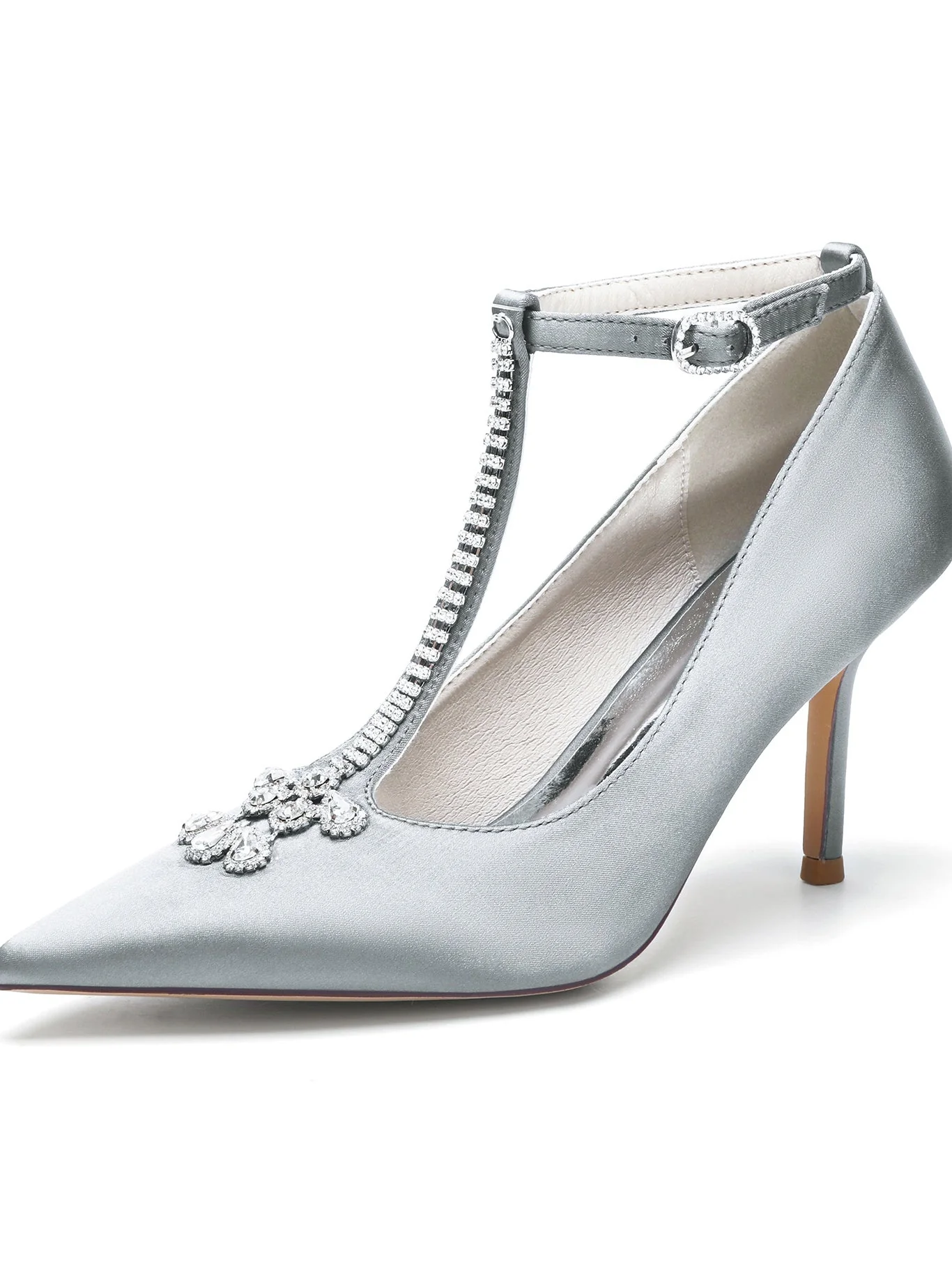 Women's Wedding Shoes Rhinestone Stiletto Heel Pointed Toe Bridesmaid Shoes - Image 13