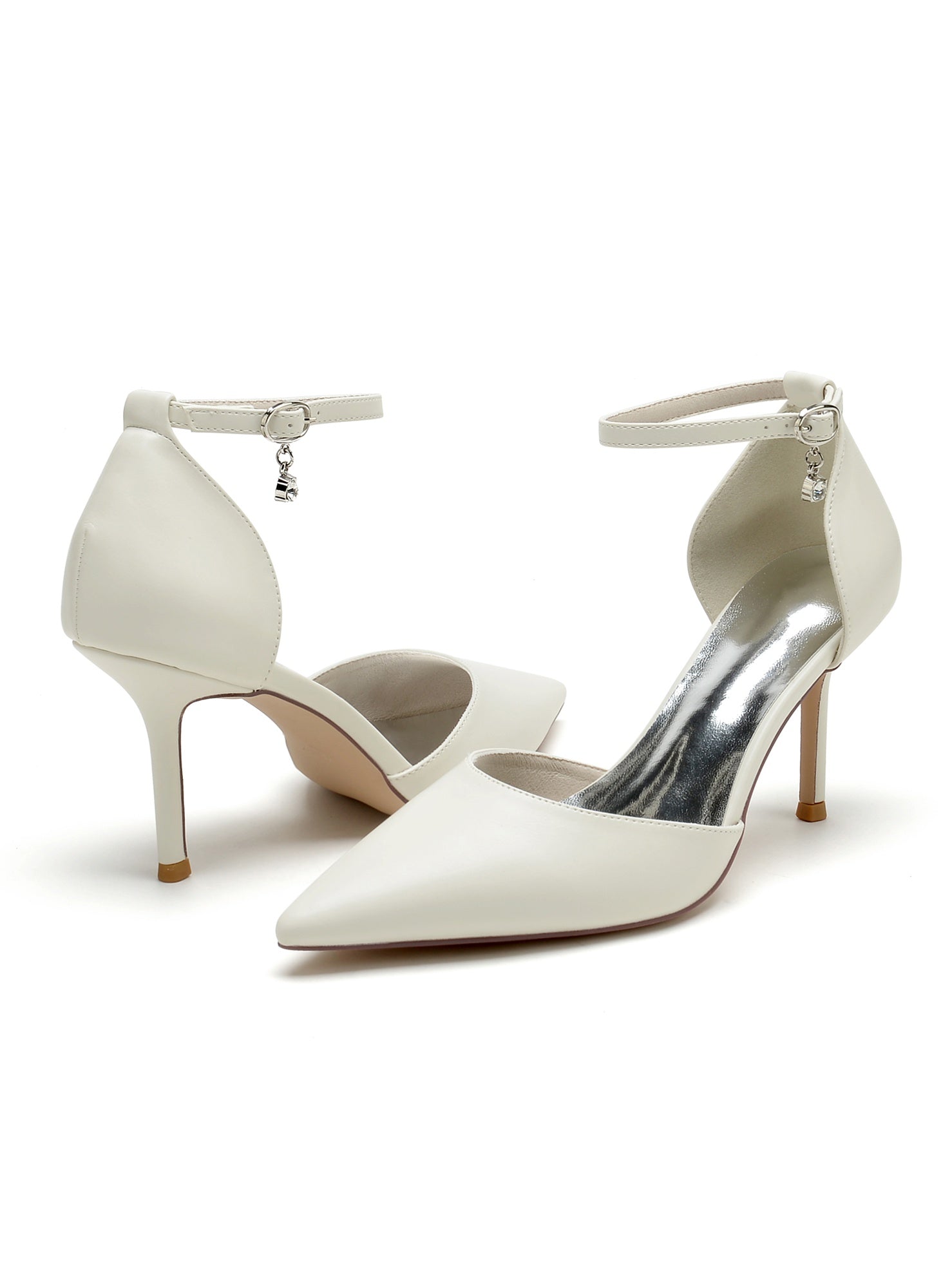 Women's Wedding Shoes Rhinestone High Heel Pointed Toe Bridesmaid Shoes - 画像 (7)