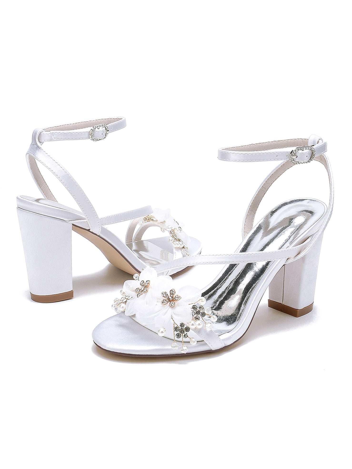 Women's Rhinestone High Heel Open Toe Bridesmaid Shoes - 이미지 2