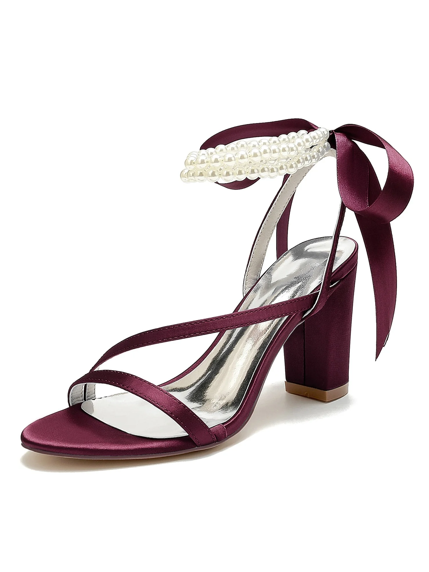 Women's Wedding Shoes Beadings High Heel Bridesmaid Shoes - Image 9