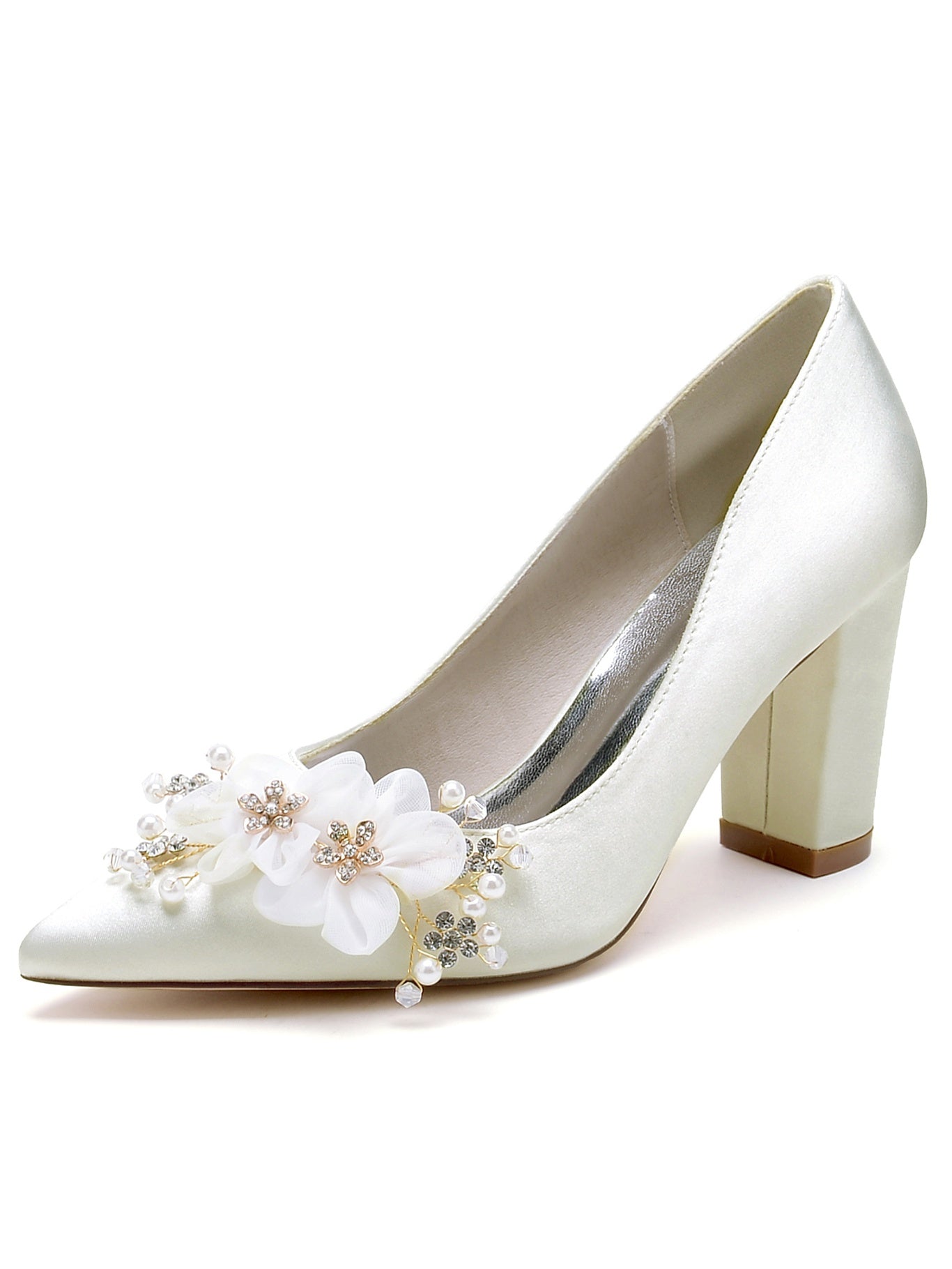 Women's Rhinestone Pointed Toe High Heel Bridesmaid Shoes - 画像 (7)
