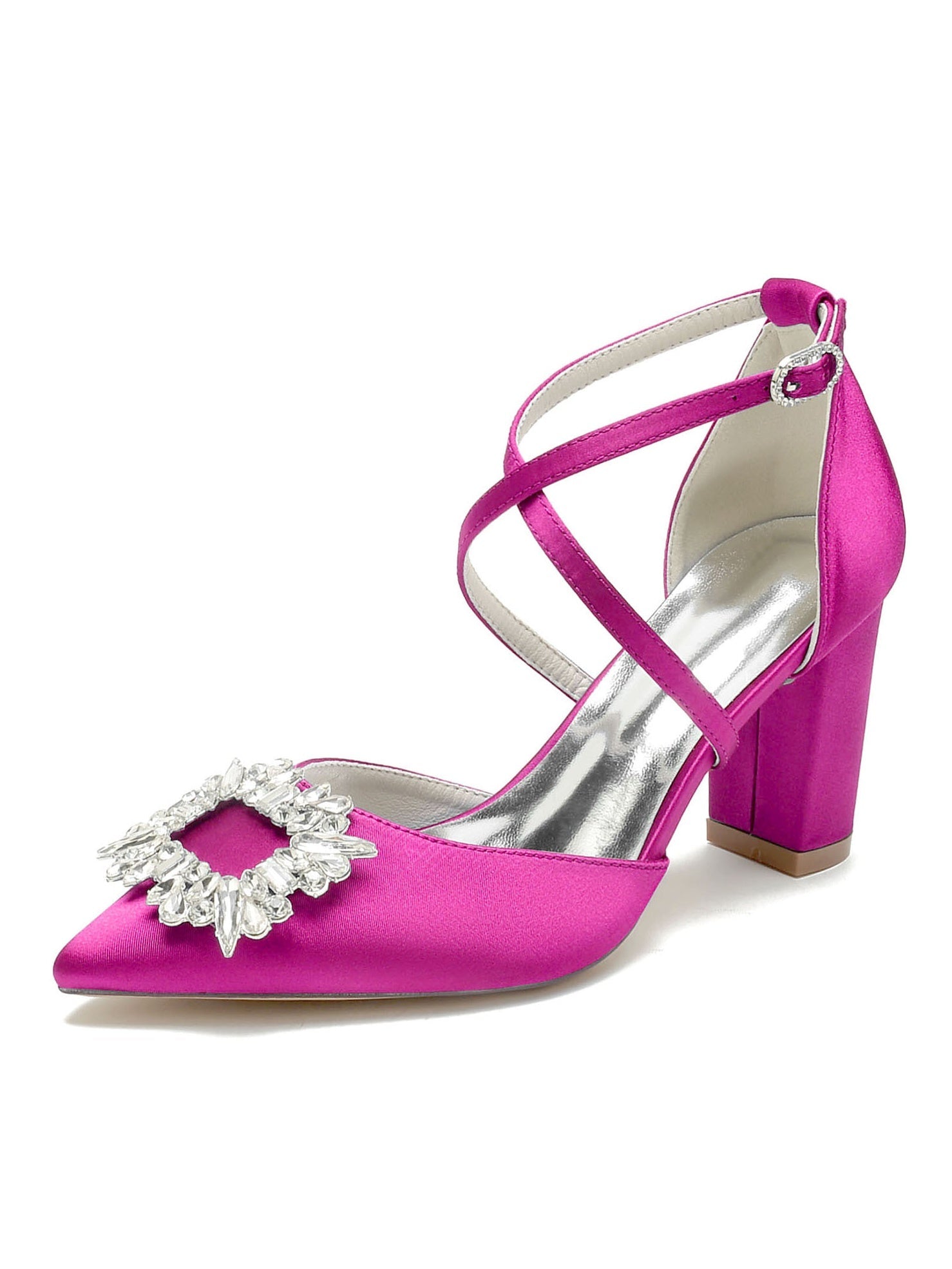 Women's Wedding Shoes Rhinestone High Heel Pointed Toe Bridal Shoes - Image 12