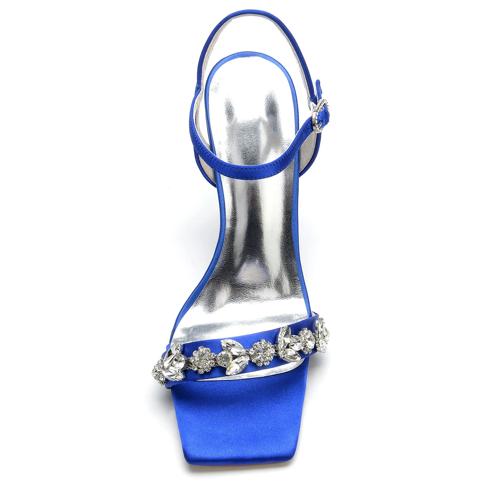 Women's Wedding Shoes Delicated Rhinestone Square Open Toe High Heel Bridal Shoes - 이미지 4