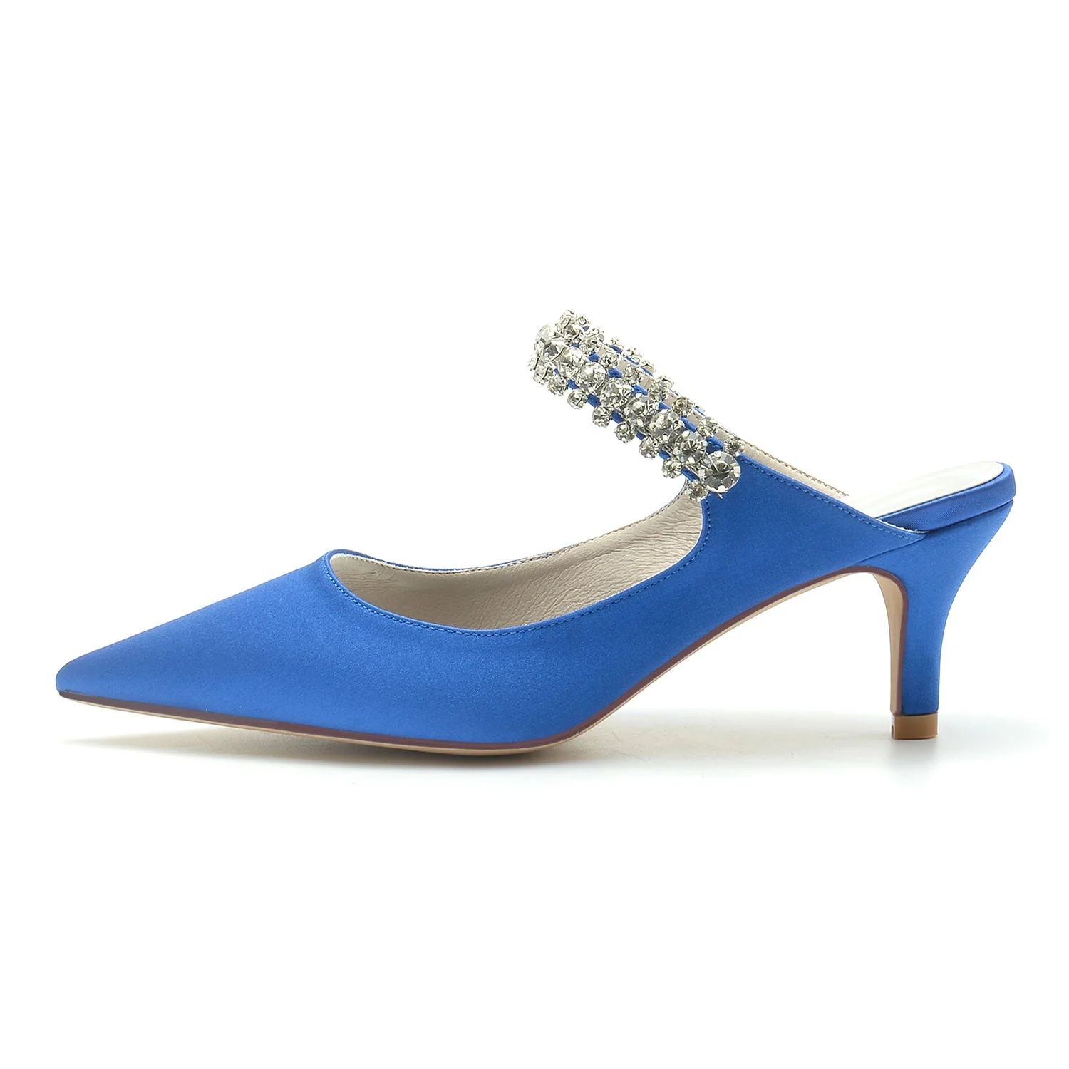 Women's Wedding Shoes Rhinestone Mid Heel Pointed Toe Comfortable Bridal Shoes - 画像 (10)