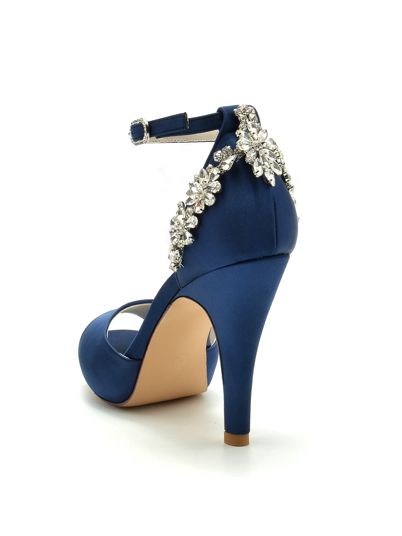 Women's Wedding Shoes Rhinestone Stiletto Heel Open Toe Bridal Shoes - Image 12
