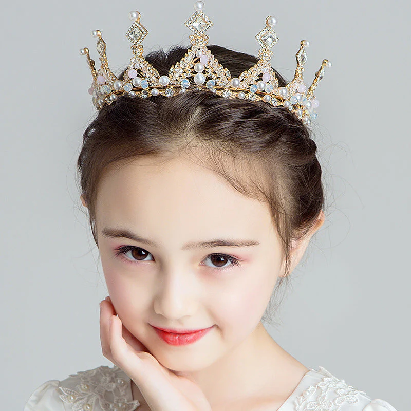 Children's Dress Accessories Retro Rhinestone Princess Crown Headpiece - Image 3