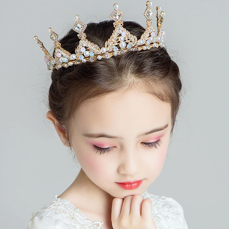 Children's Dress Accessories Retro Rhinestone Princess Crown Headpiece - Image 5