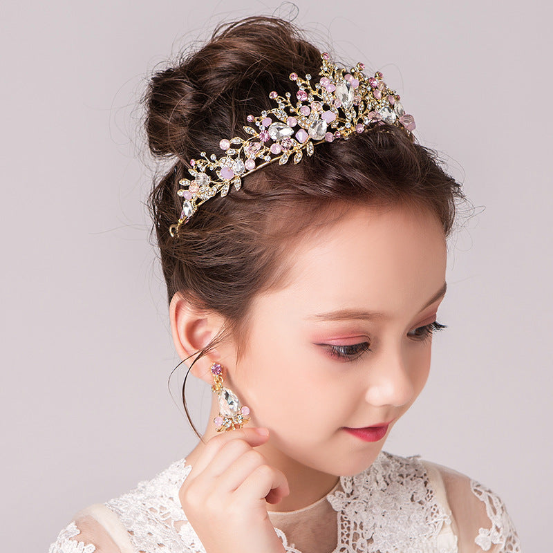Retro Children's Rhinestone Princess Crown Headpiece Accessories - Image 2