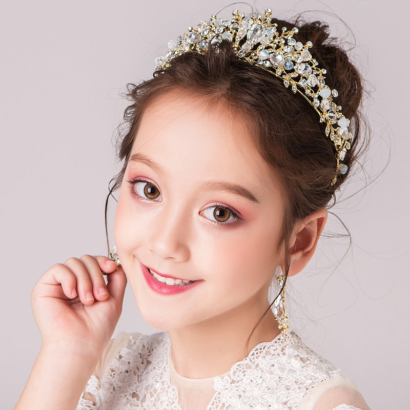 Retro Children's Rhinestone Princess Crown Headpiece Accessories - Image 6