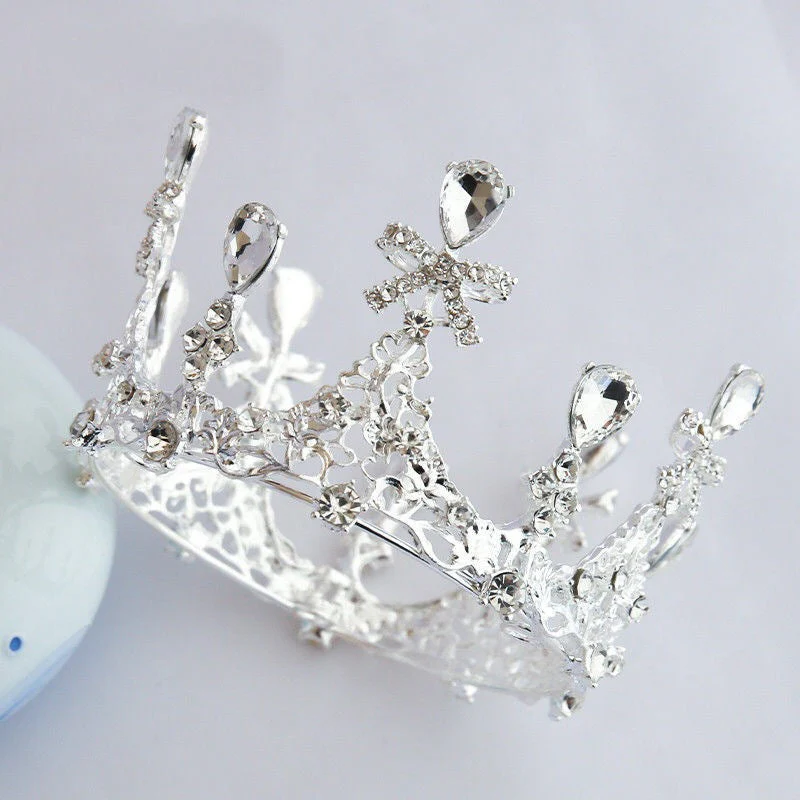 Vintage Mini Rhinestone Princess Crown Headpiece Accessories - Image 6