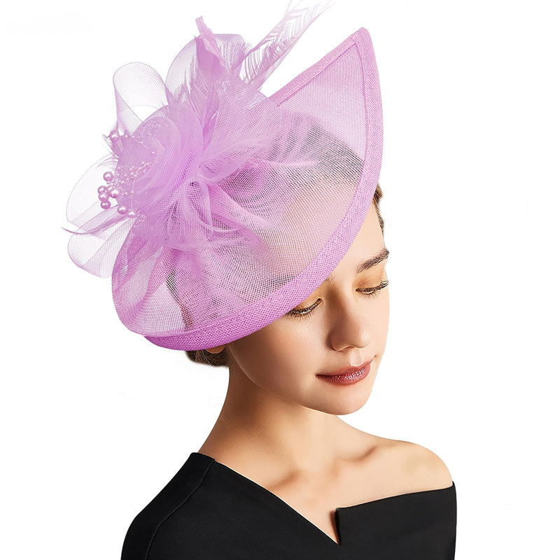 Women's Retro Tulle Veil Fascinator Floral Hat/Headpiece For Party - 画像 (8)