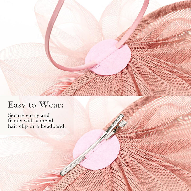 Women's Retro Tulle Veil Fascinator Floral Hat/Headpiece For Party - 画像 (3)