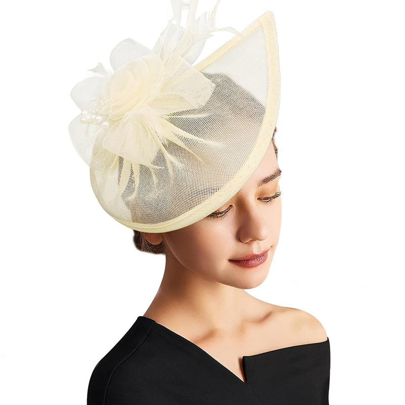Women's Retro Tulle Veil Fascinator Floral Hat/Headpiece For Party - 画像 (10)