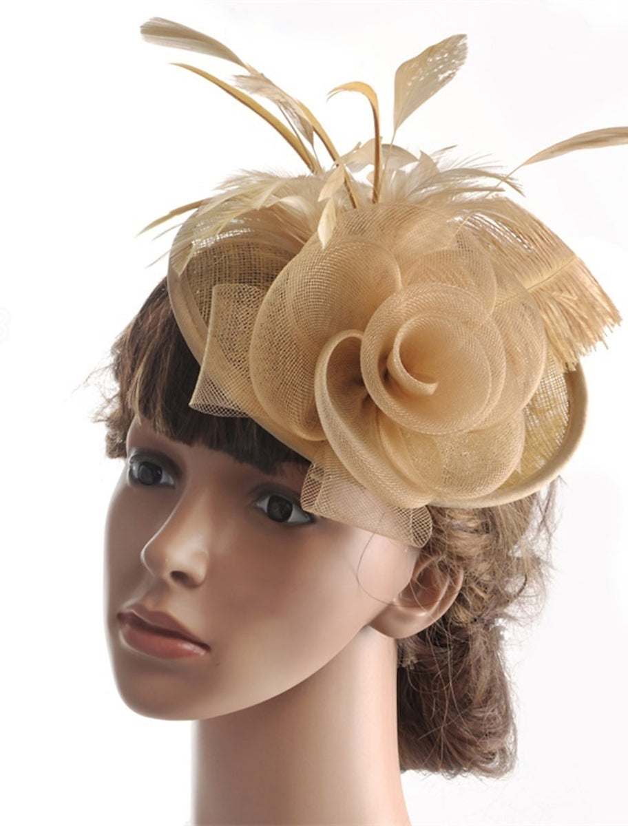 Women's Wedding Party Church Daily Feather Flower Headband Clip/Fascinator - Image 4
