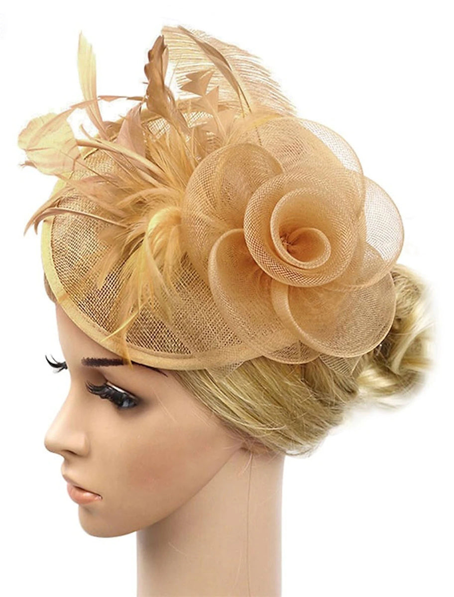 Women's Wedding Party Church Daily Feather Flower Headband Clip/Fascinator - Image 5