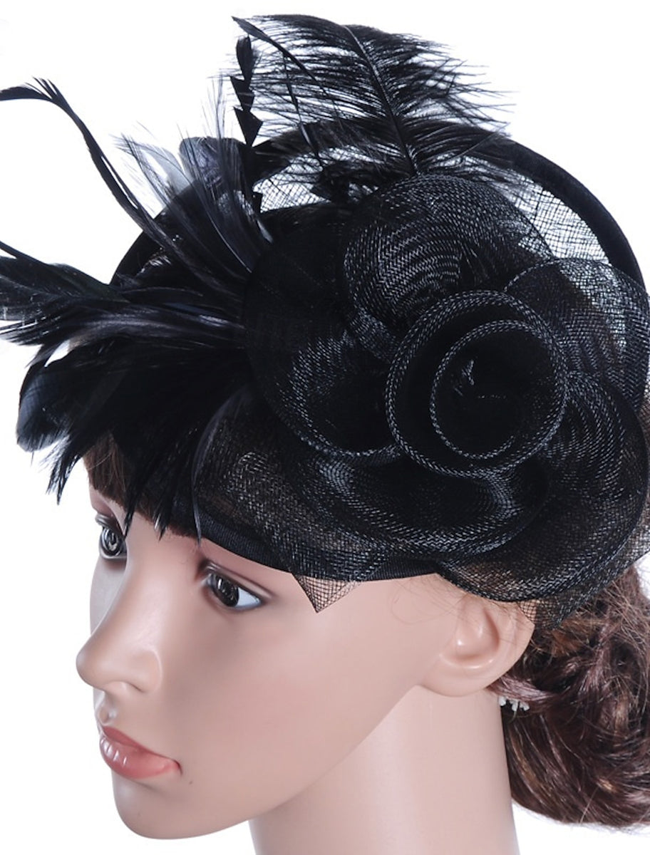Women's Wedding Party Church Daily Feather Flower Headband Clip/Fascinator - Image 7